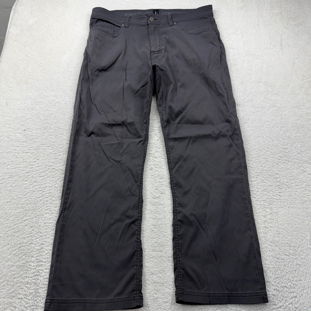 Prana Zion Slim Fit Pants Mens 36x30 Charcoal Grey Nylon Stretch‎ Hiking Outdoor